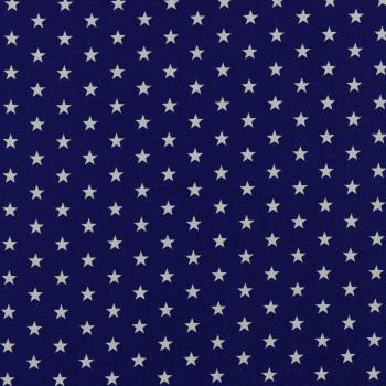 Baumwoll Druck Sterne Marineblau/Weiß  Ø 1 cm